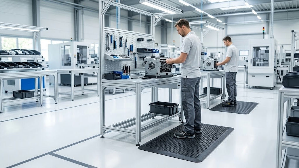 Tapis anti-fatigue : l'équipement indispensable en usine