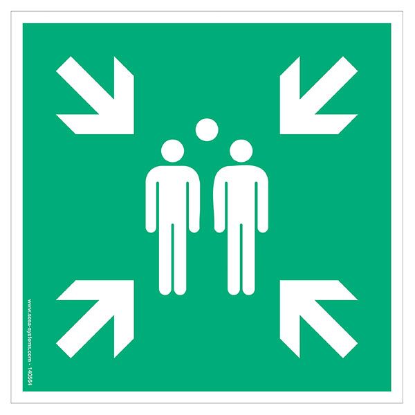 lot-de-2-pictogrammes-adhesif-standard-point-de-rassemblement-l-100-mm