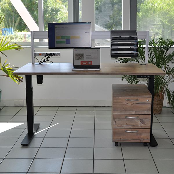 leanergo-bureau-electrique-l-1400-x-p-800-mm-plateau-timber-avec-pietement-gris