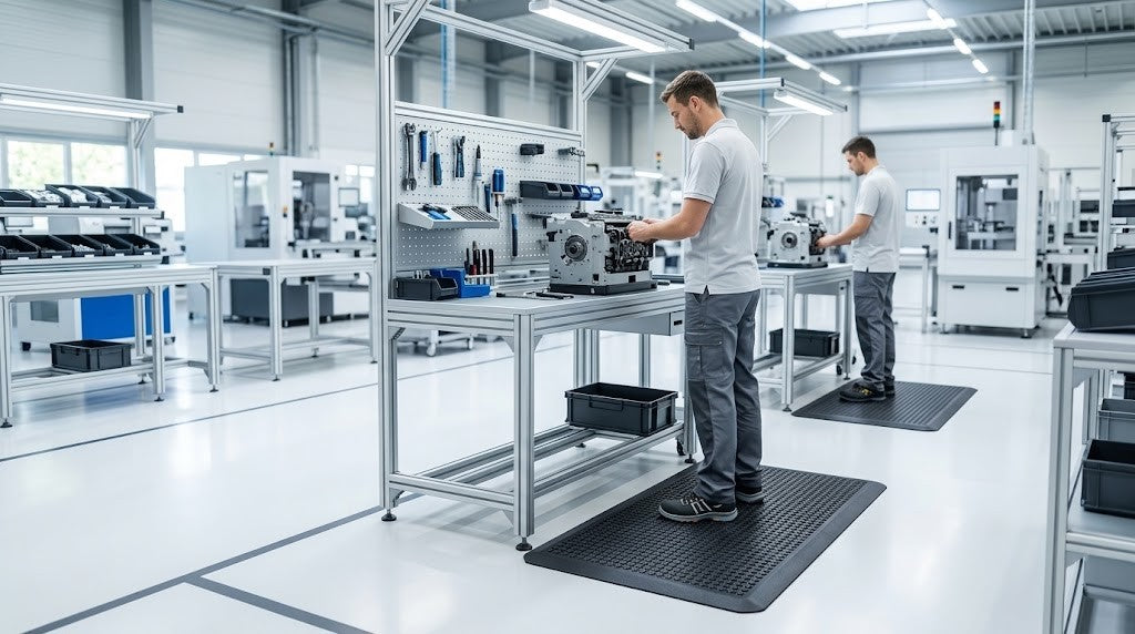Tapis anti-fatigue : l'équipement indispensable en usine