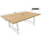 table-de-reunion-l-2000-x-p-1000-mm-plateau-nebraska-avec-pietement-blanc