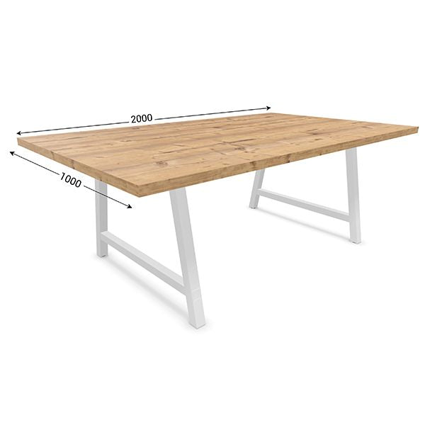 table-de-reunion-l-2000-x-p-1000-mm-plateau-timber-avec-pietement-blanc