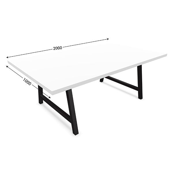 table-de-reunion-l-2000-x-p-1000-mm-plateau-blanc-avec-pietement-noir