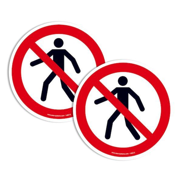lot-de-2-pictogrammes-adhesif-au-sol-extra-pieton-interdit-o-200-mm