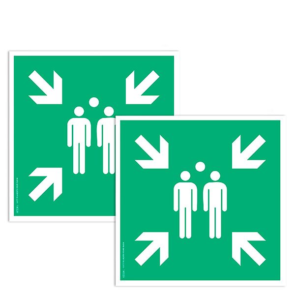 lot-de-2-pictogrammes-adhesif-au-sol-medium-point-de-rassemblement-l-200-mm