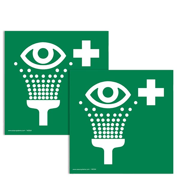 lot-de-2-pictogrammes-adhesif-au-sol-extra-rincage-des-yeux-l-200-mm