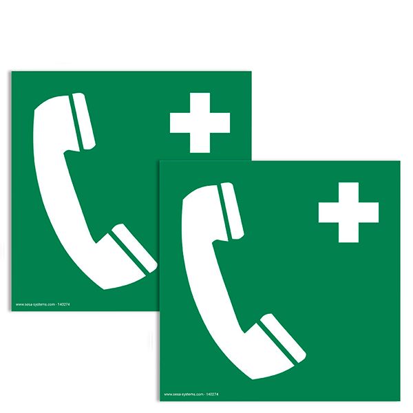 lot-de-2-pictogrammes-adhesif-au-sol-extra-telephone-durgence-l-200-mm