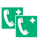 lot-de-2-pictogrammes-adhesif-au-sol-medium-telephone-durgence-l-200-mm