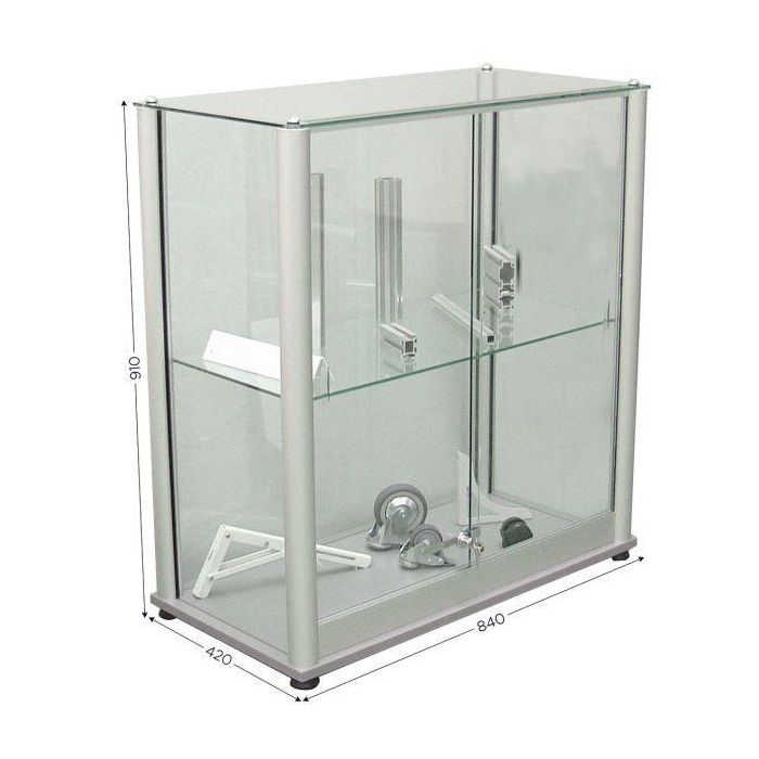 Locking glass discount display case