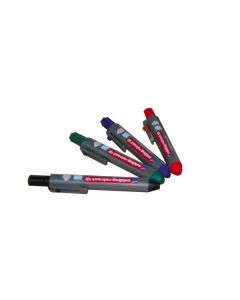 Marqueurs rétractables noir/bleu/rouge/vert