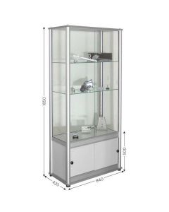 Vitrine d'exposition en verre