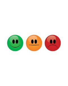 Smileys magnétique vert/orange/rouge