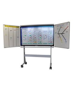 Support aluminium avec tableau rabattable pour E-MEETING