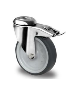 Roulettes pivotantes INOX avec frein Ø 100 mm