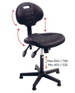 Chaise d'atelier ergonomique