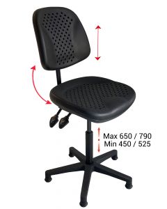 Chaise d'atelier ergonomique