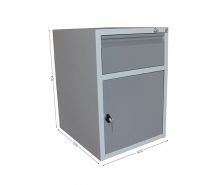 Caisson avec 1 tiroir et 1 porte à serrure pour QUALIPOST 3000