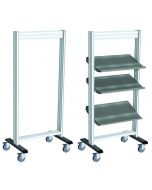 Chariot mobile porte-bac INOX