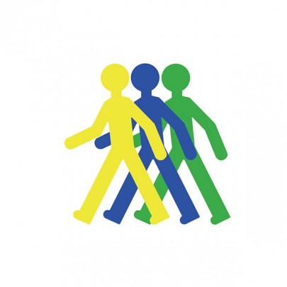 Adhesive pictogram on the floor Pedestrian